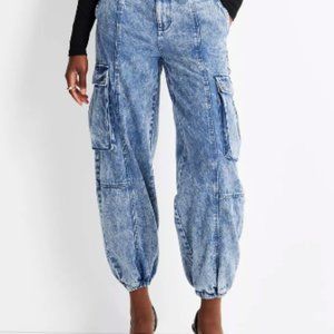 Women's Mid-Rise Cargo Jeans - Future Collective™ with Kahlana Barfield Brown